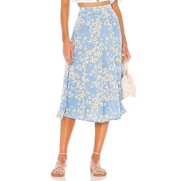 FAITHFULL THE BRAND Jocelyn Midi Skirt Le Bon XS - Picture 2 of 8